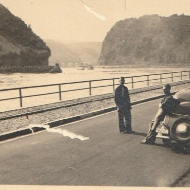 Kenteken: A 27108; DKW, Sankt Goarshausen, Loreley, Duitsland, 1937, foto: J. Vos