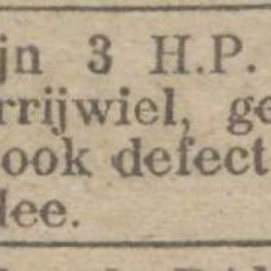 Kenteken: A 1196; Advertentie Nieuwsblad van het Noorden, 20-04-1915