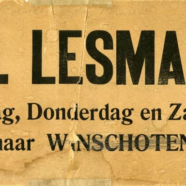 Kenteken: A 17065; Bodebord O. Lesman uit archief fa. J.M. Meihuizen (1865-2246)