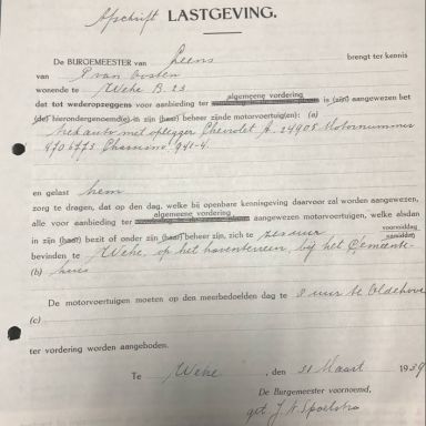 Kenteken: A 24905; Lastgeving uit archief Gemeente Leens (1256), foto: R. Mulder