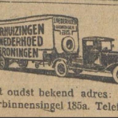 Kenteken: A 12743; Advertentie Nieuwsblad v/h Noorden, 1931 foto: H. E. Boonstra