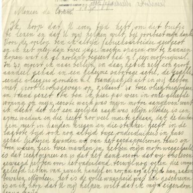 Kenteken: A 31725; Correspondentie over de motor uit het archief van het Militair Gezag, DMC Winschoten, juli 1945 (67-83)