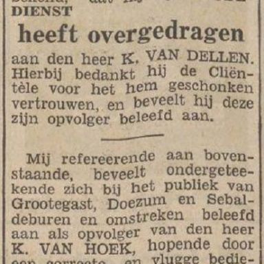 Kenteken: A 13036; Advertentie Nieuwsblad van het Noorden, 1937 foto: H. E. Boonstra