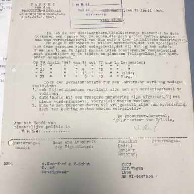 Kenteken: A 29387; Vorderingsbevel uit archief Gemeente Leens (1256), foto: R. Mulder