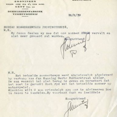 Kenteken: A 23808; Bijlage bij de registers van afgifte van nummerbewijzen (800-6159)
