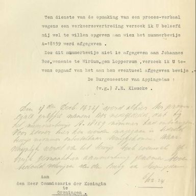 Kenteken: A 18159; Bijlage bij de registers van afgifte van nummerbewijzen (800-6159)