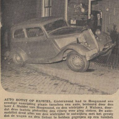Kenteken: A 16806; Ford V8 Tudor, Nieuwsblad van het Noorden, 03-11-1937