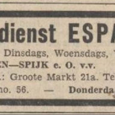 Kenteken: A 9109; Advertentie Nieuwsblad van het Noorden 1937, foto: H. E. Boonstra