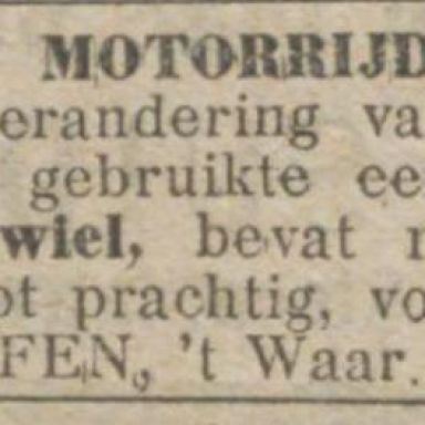 Kenteken: A 848; Advertentie Nieuwsblad van het Noorden, 27-07-1912