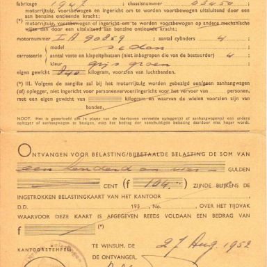 Kenteken: A 41351; Belastingkaart, foto: M. Keizer