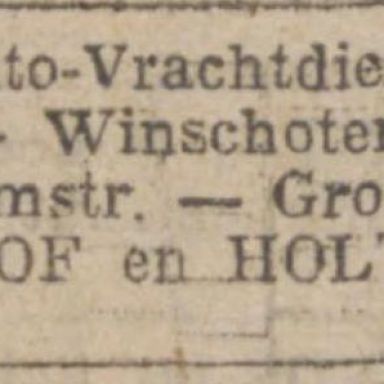Kenteken: A 7048; Advertentie Nieuwsblad v/h Noorden, 31-12-1923