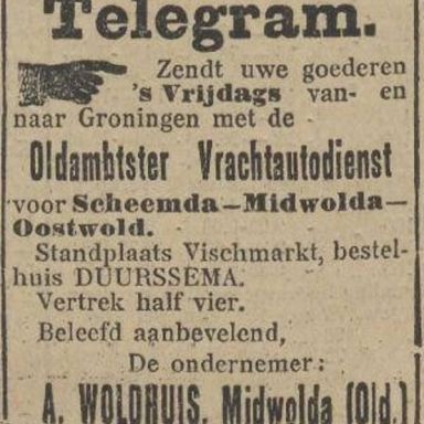 Kenteken: A 8122; Nieuwsblad van het Noorden, 02-03-1926, foto: H. E. Boonstra