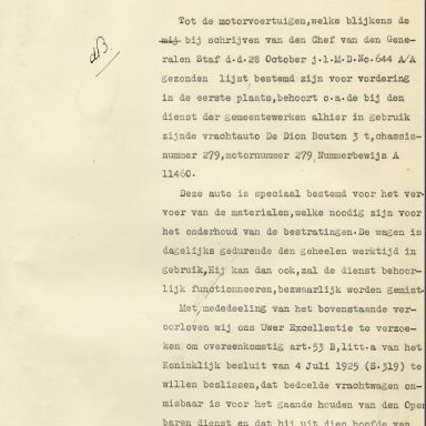 Kenteken: A 11460; Vrijstelling vrachtauto voor eventuele invordering, 1929, archief Gemeentebestuur van Groningen  (1841, dossier -1.865.282.1)