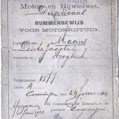 Kenteken: A 1377; foto: W. J. Nieboer