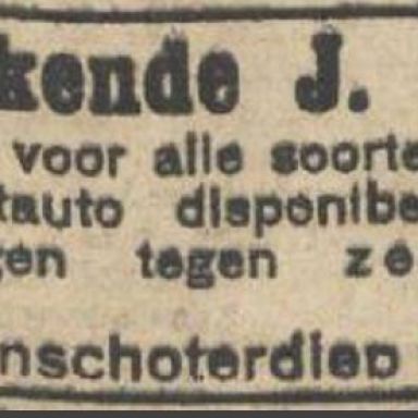 Kenteken: A 17457; Advertentie Nieuwsblad v/h Noorden, 1930 foto: H. E. Boonstra