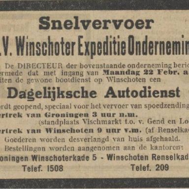 Kenteken: A 11529; Nieuwsblad van het Noorden, 20-02-1926, foto: H. E. Boonstra