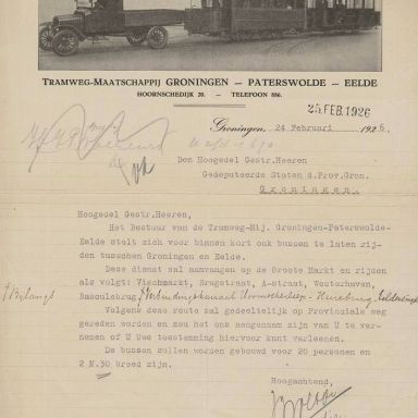 Kenteken: A 12342; Brief G.P.E. aan Gedeputeerde Staten, 1926, bron: Verzameling Briefhoofden en Rekeningen (909-0018-0045)