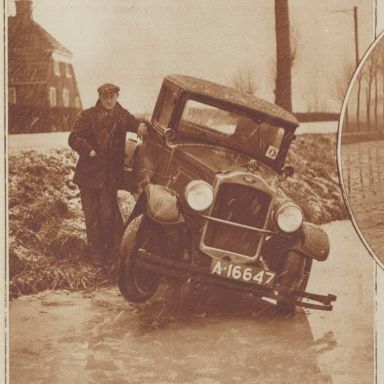 Kenteken: A 16647; Opel, foto: "Het Noorden in Woord en Beeld" 22-12-1933