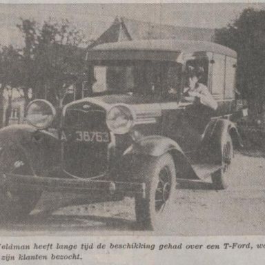 Kenteken: A 38763; Ford A, dus niet T-Ford zoals het bijschrift vermeld, foto: facebook Historische Kring Leek e.o.