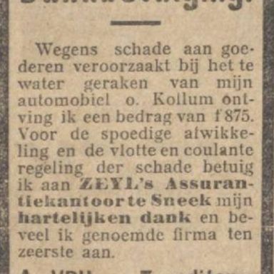 Kenteken: A 11091; Advertentie Nieuwsblad v/h Noorden, 1928 foto: H. E. Boonstra