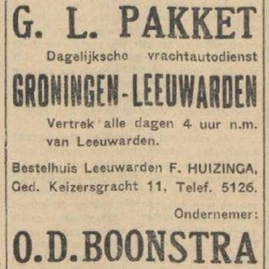 Kenteken: A 20112; Advertentie Nieuwsblad van het Noorden, 1934 foto: H. E. Boonstra