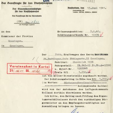 Kenteken: A 22580; Schätzungsurkunde uit archief Provinciaal bestuur van Groningen (1776-7937)
