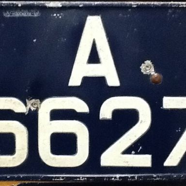 Kenteken: A 6627; Kentekenplaat A-6627, foto: B. Eefting