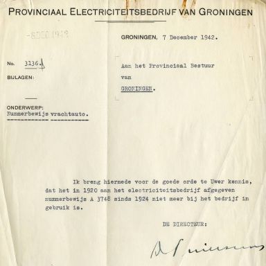 Kenteken: A 3748; Bijlage bij de registers van afgifte van nummerbewijzen (800-6159)