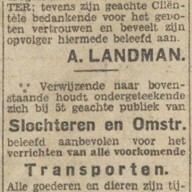 Kenteken: A 14085; Advertentie Nieuwsblad v/h Noorden, 1930 foto: H. E. Boonstra