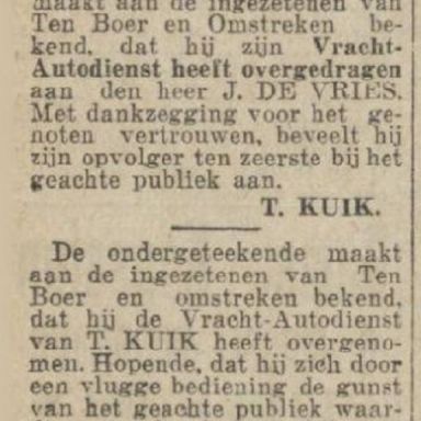Kenteken: A 11293; Advertentie Nieuwsblad v/h Noorden, 1927, foto: H. E. Boonstra